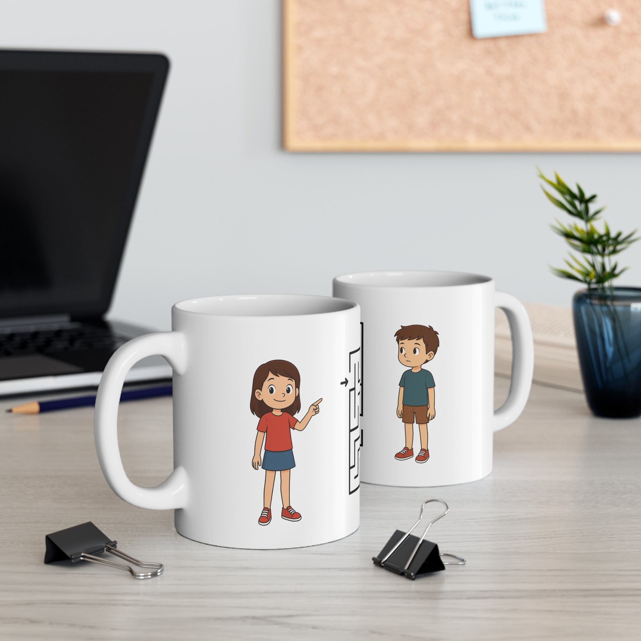 Mug for kids with labyrinth