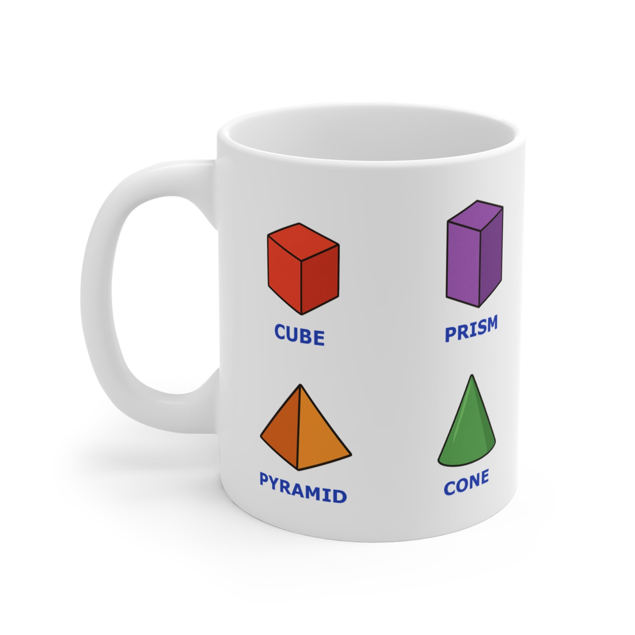 Mug for kids to learn the names of the solid shapes (3D)