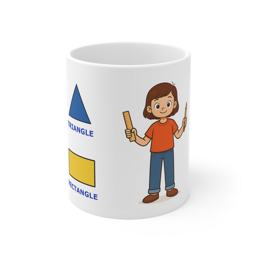 Mug for kids to learn the names of the flat shapes (2D)