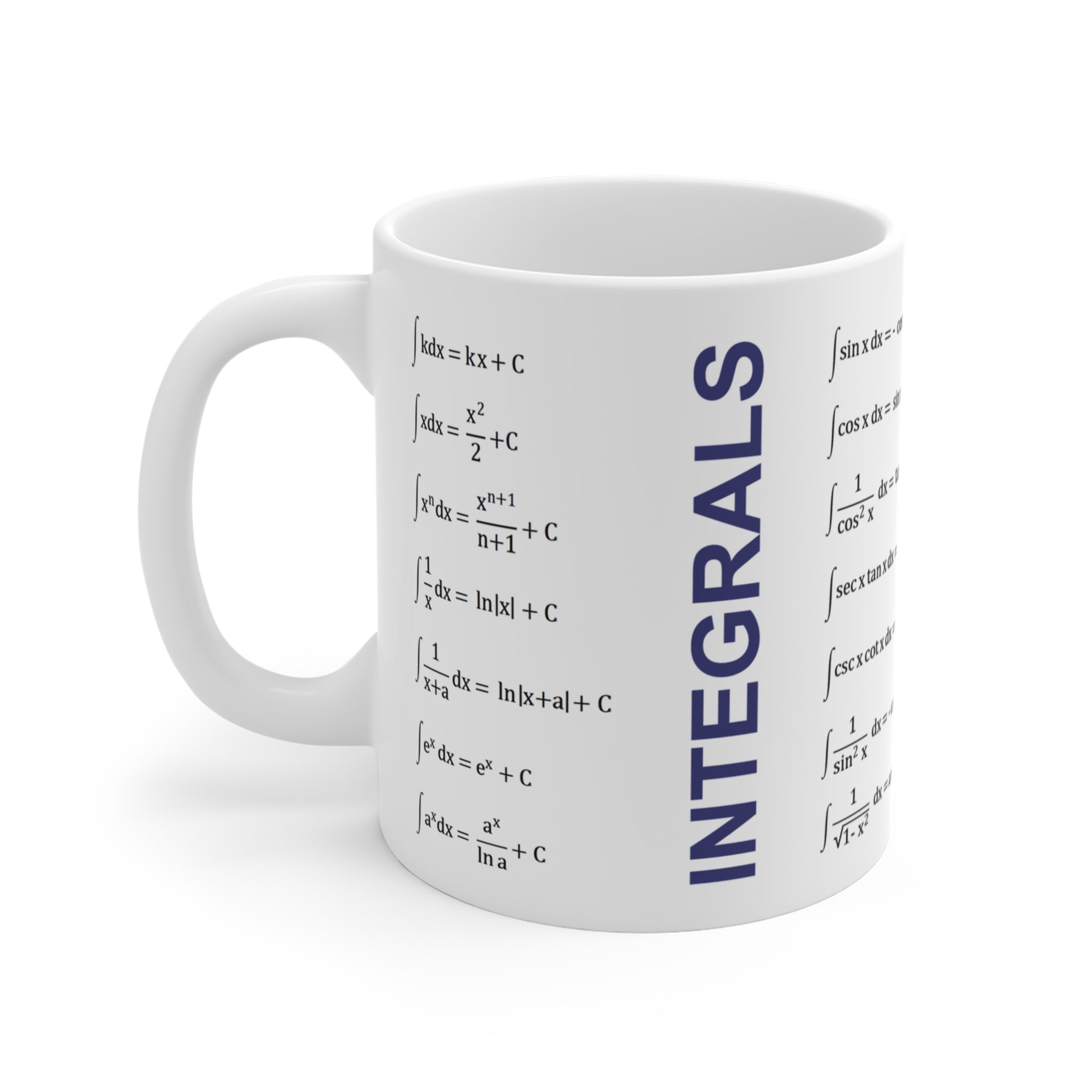Mug with table of integrals