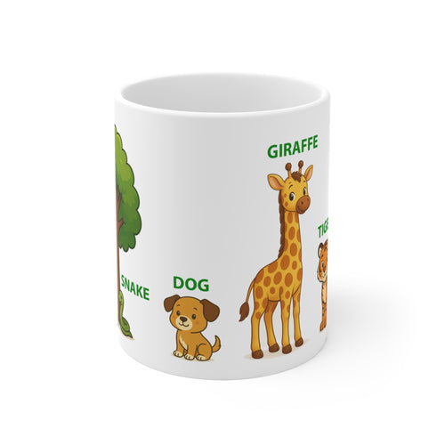 Mug for kids to learn the names of the animals