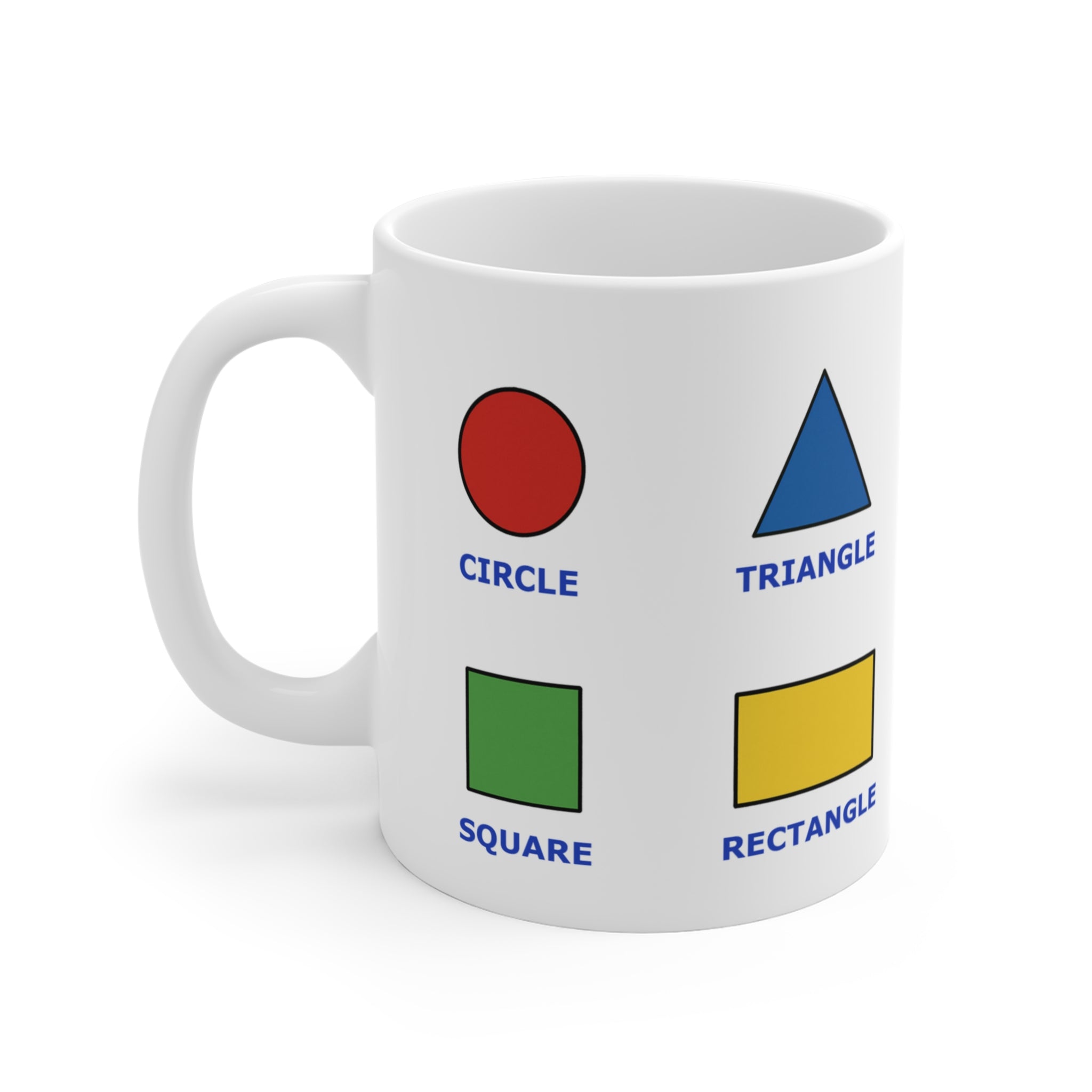 Mug for kids to learn the names of the flat shapes (2D)