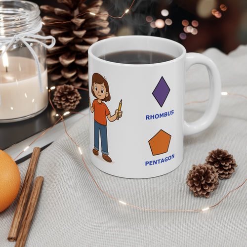 Mug for kids to learn the names of the flat shapes (2D)