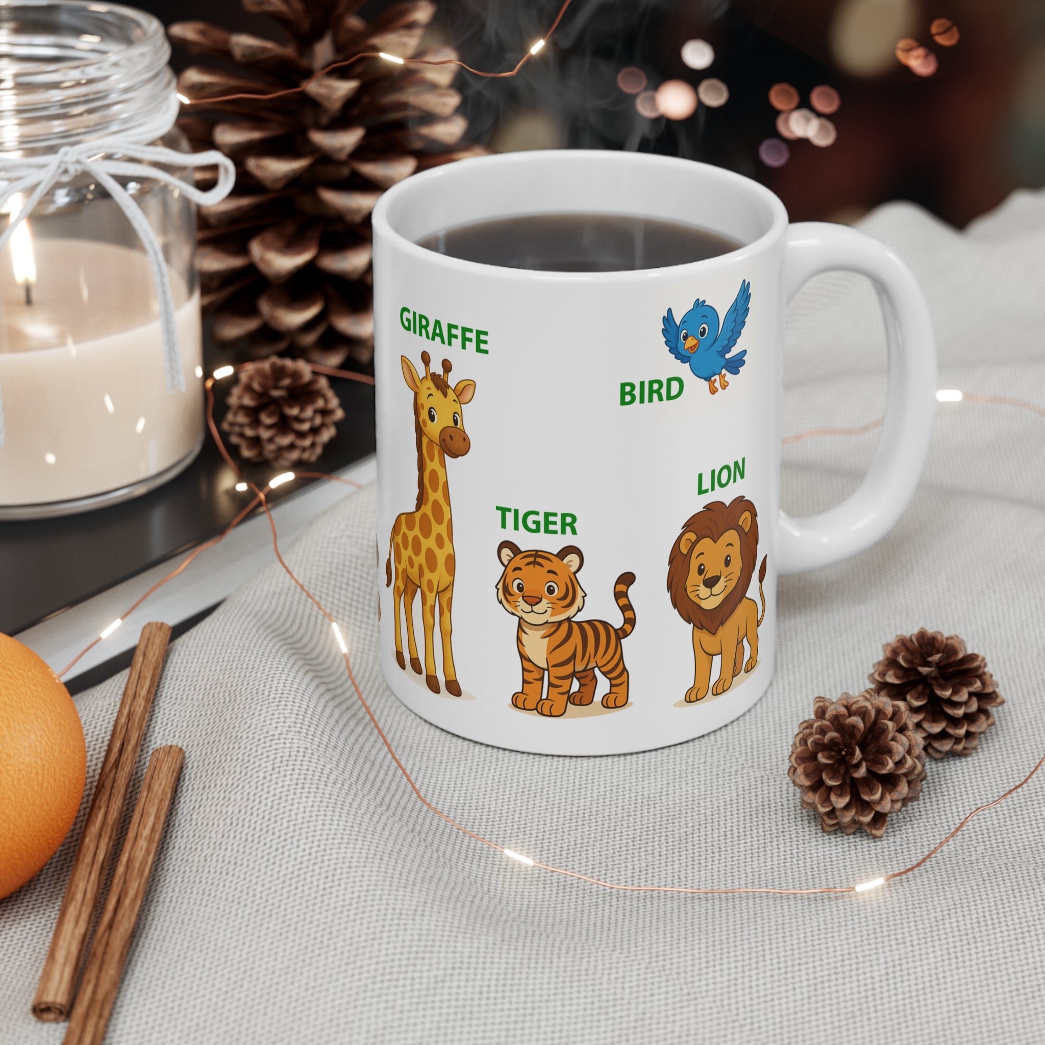 Mug for kids to learn the names of the animals