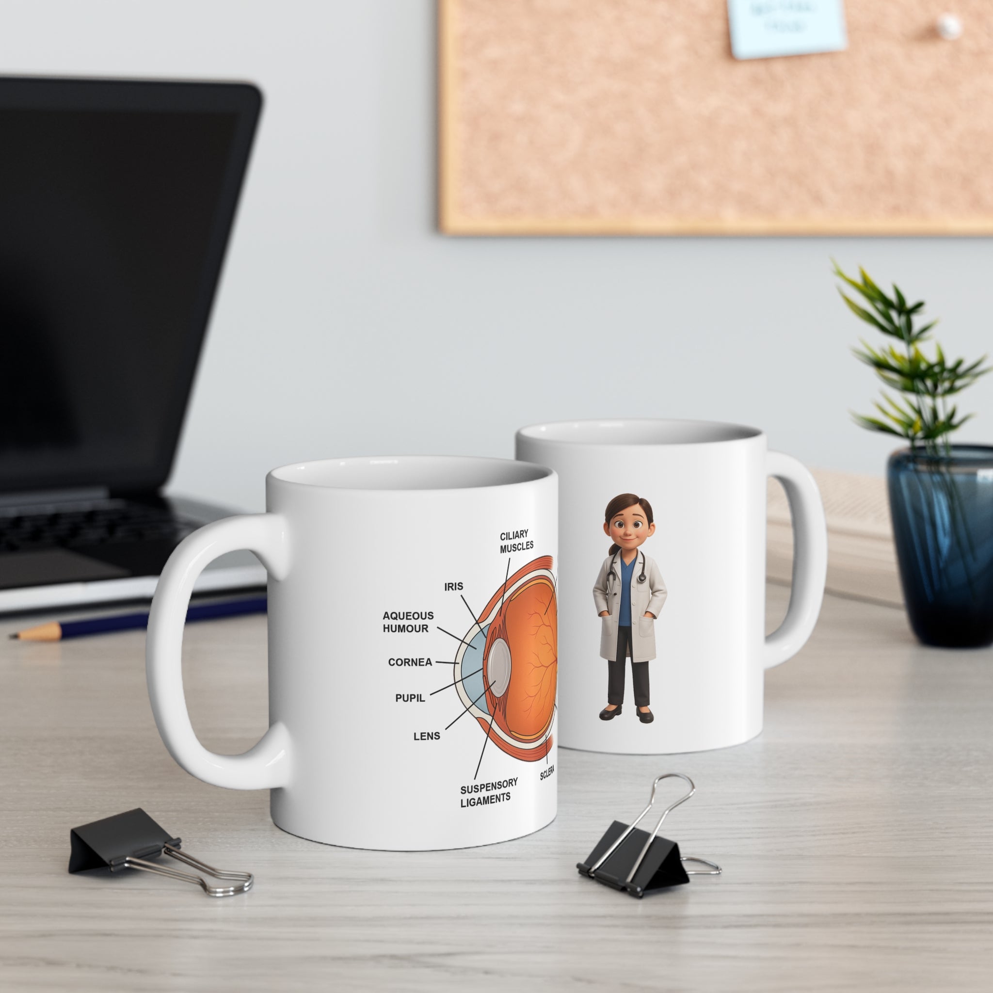 Mug with the parts of the eye - Gift for an ophtalmologist