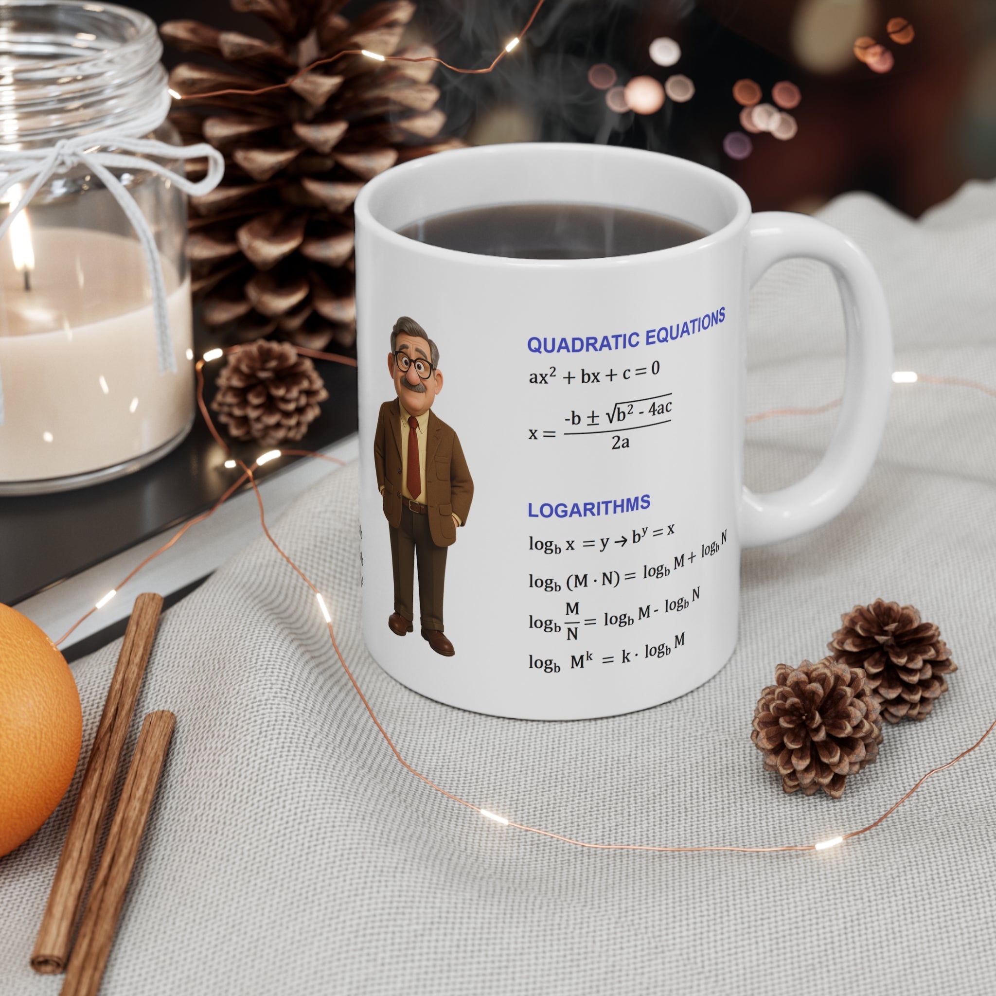Mug with algebra formulas