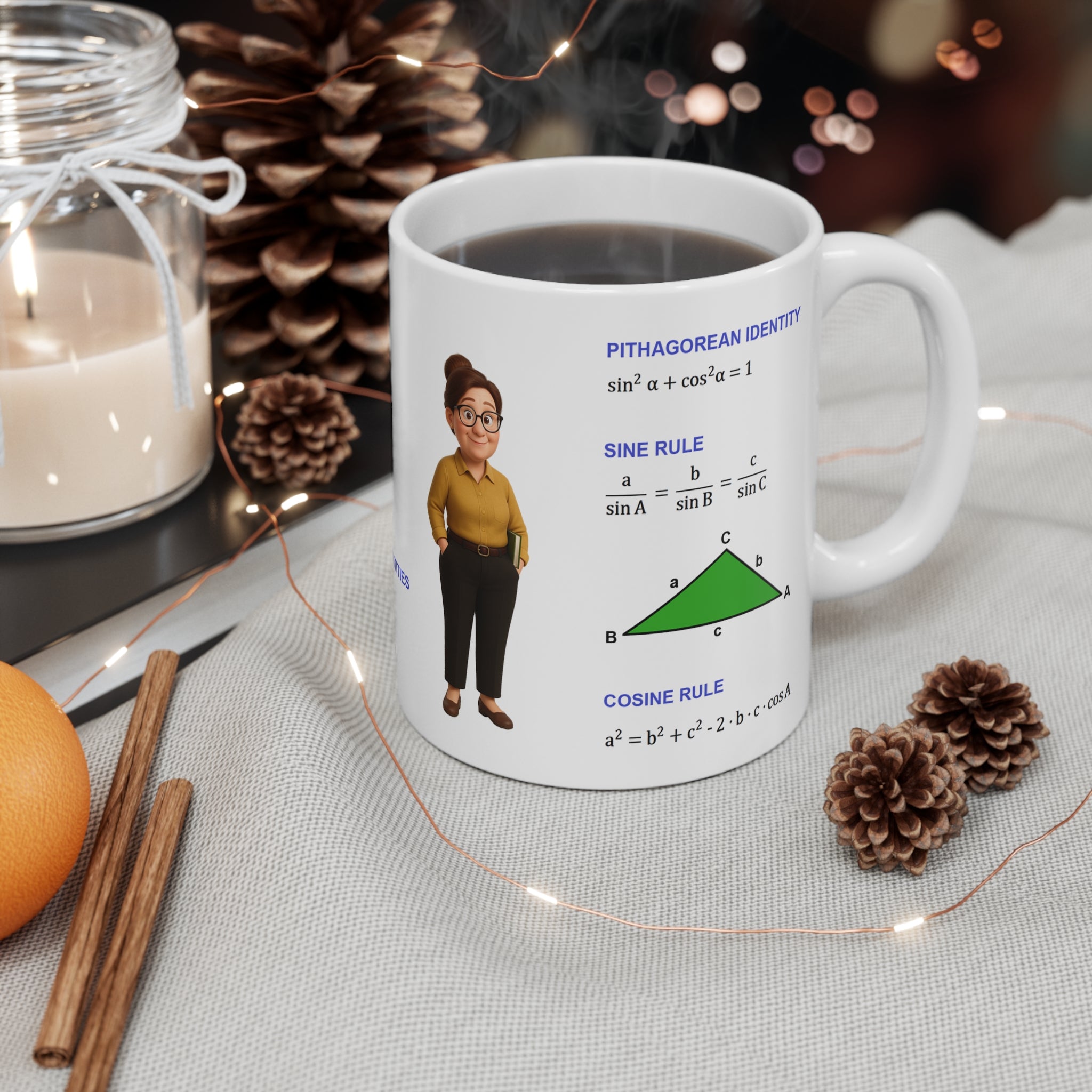 Mug with trigonometry formulas