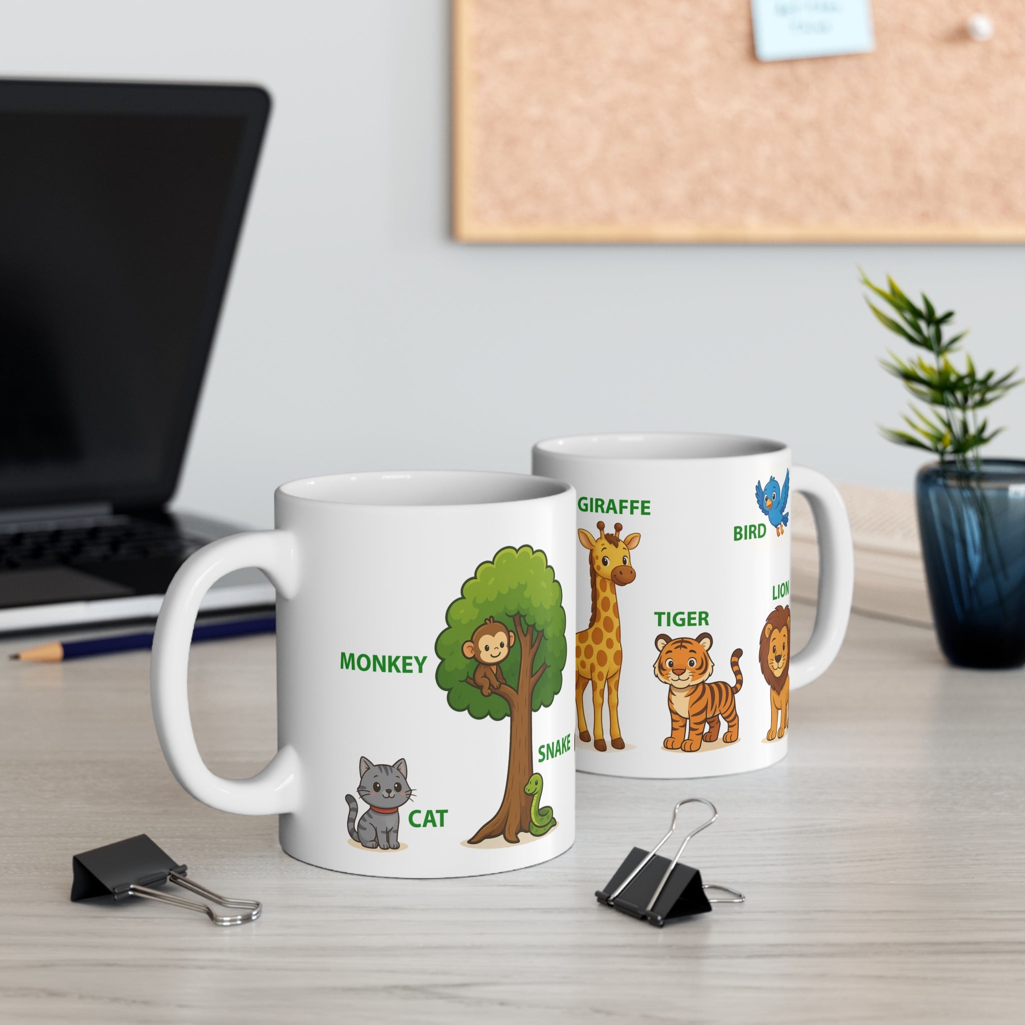 Mug for kids to learn the names of the animals