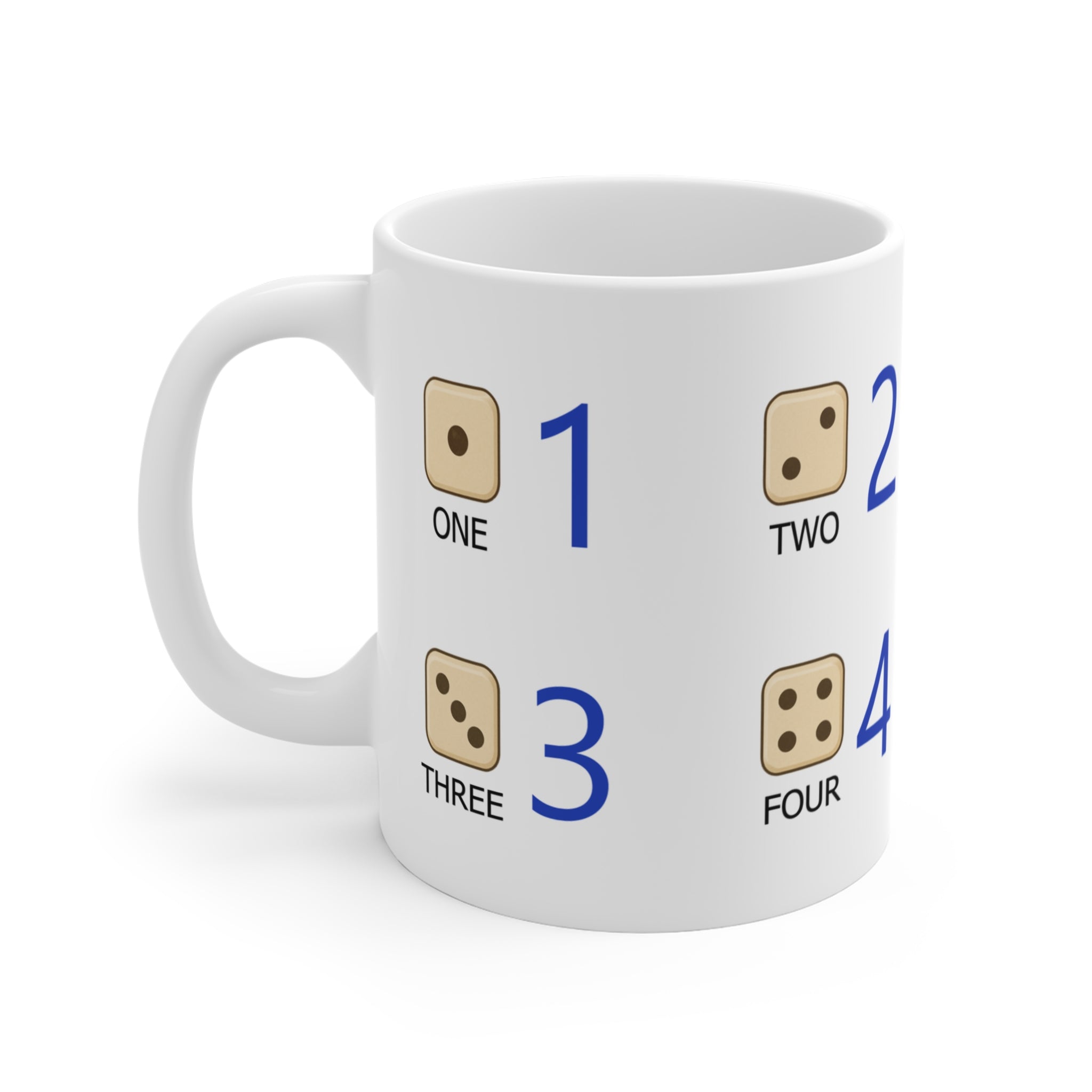 Mug for kids with cat to learn the names of the numbers